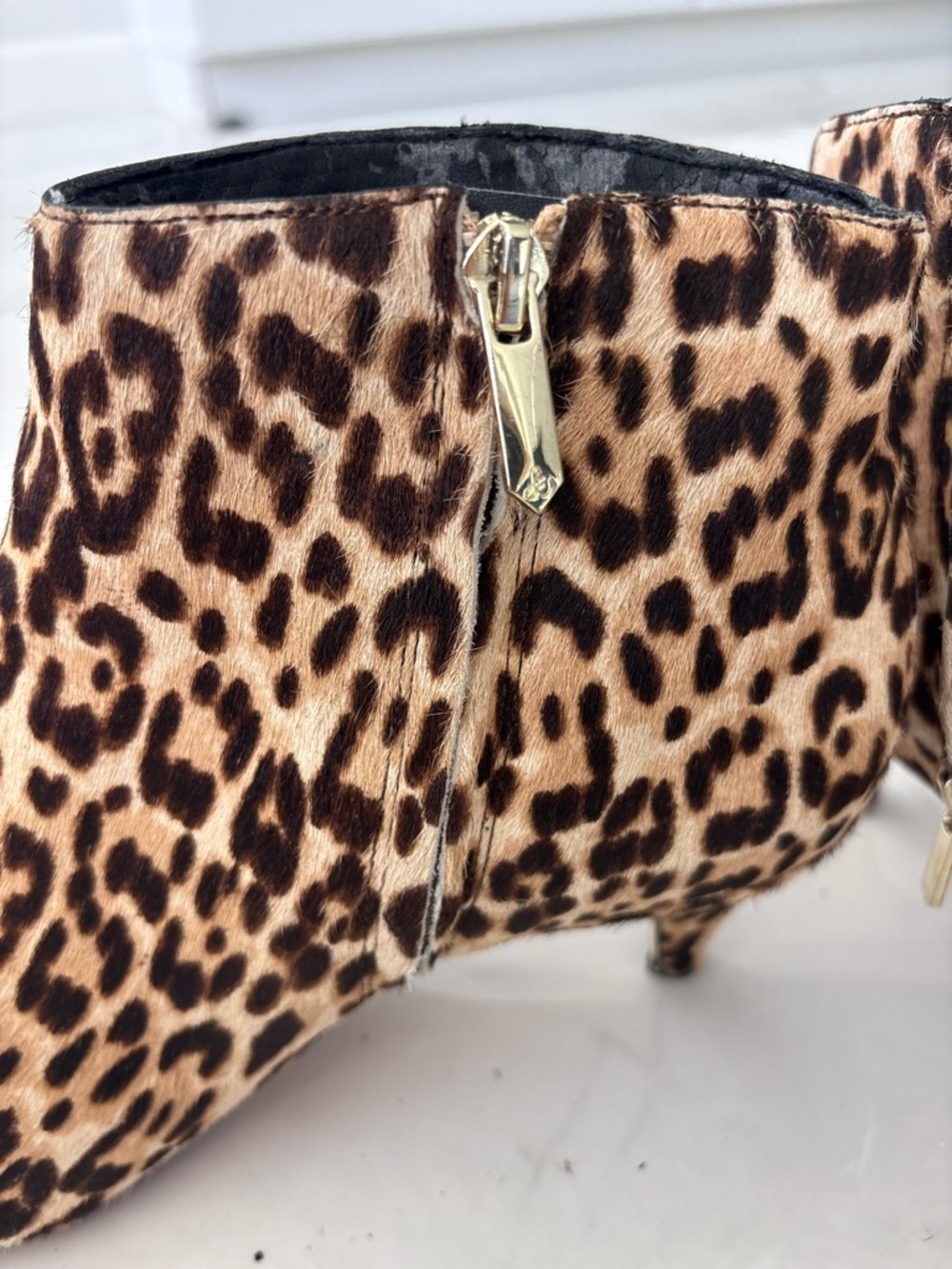 Sam Edelman Leopard Zip Ankle KinIe Booties Size 9 Kitten Heel Festival mobwife - Picture 5 of 10